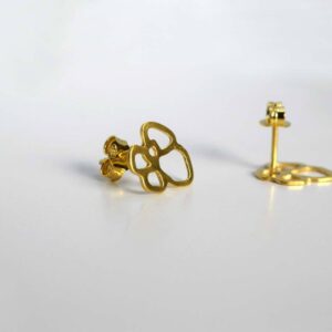 Pendientes de plata ROSE mini chapados en oro
