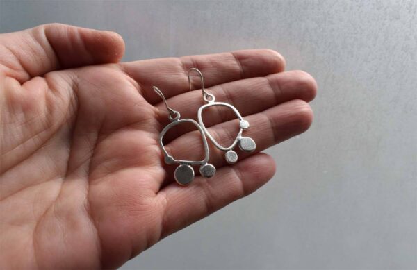 pendientes plata abstractos